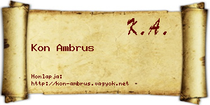 Kon Ambrus névjegykártya