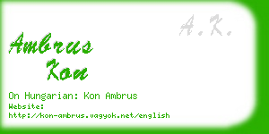 ambrus kon business card